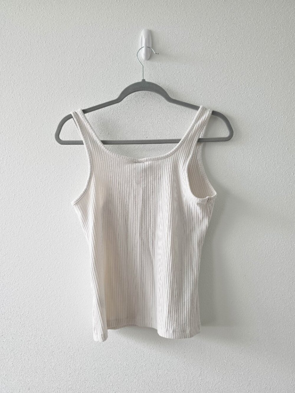 Cream Basic Ribbed Tank - Picture 4 of 4